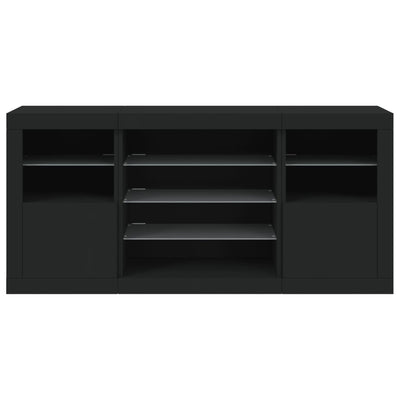 Senkki LED-valoilla musta 142,5x37x67 cm