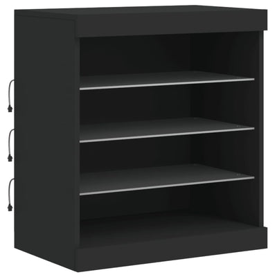 Senkki LED-valoilla musta 142,5x37x67 cm