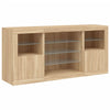 Senkki LED-valoilla Sonoma-tammi 142,5x37x67 cm