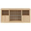 Senkki LED-valoilla Sonoma-tammi 142,5x37x67 cm