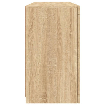 Senkki LED-valoilla Sonoma-tammi 142,5x37x67 cm
