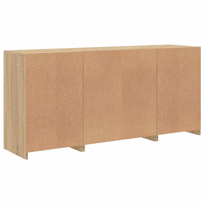 Senkki LED-valoilla Sonoma-tammi 142,5x37x67 cm