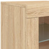 Senkki LED-valoilla Sonoma-tammi 142,5x37x67 cm