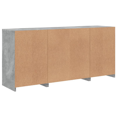 Senkki LED-valoilla betoninharmaa 142,5x37x67 cm