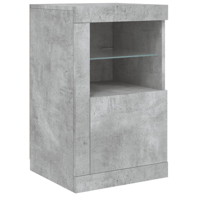 Senkki LED-valoilla betoninharmaa 142,5x37x67 cm