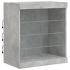 Senkki LED-valoilla betoninharmaa 142,5x37x67 cm