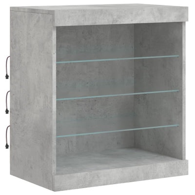 Senkki LED-valoilla betoninharmaa 142,5x37x67 cm