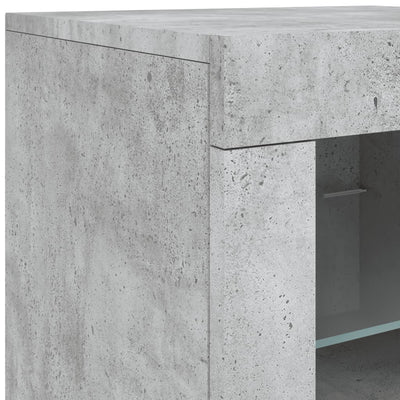 Senkki LED-valoilla betoninharmaa 142,5x37x67 cm