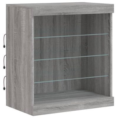 Senkki LED-valoilla harmaa Sonoma 142,5x37x67 cm