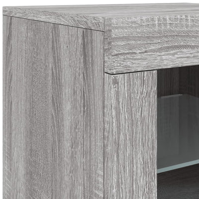 Senkki LED-valoilla harmaa Sonoma 142,5x37x67 cm