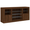 Senkki LED-valoilla ruskea tammi 142,5x37x67 cm
