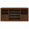 Senkki LED-valoilla ruskea tammi 142,5x37x67 cm