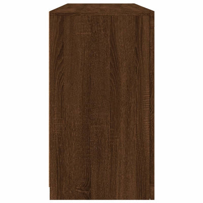 Senkki LED-valoilla ruskea tammi 142,5x37x67 cm