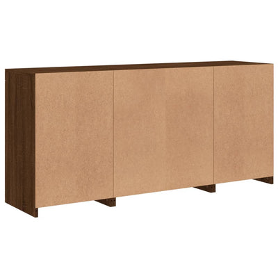 Senkki LED-valoilla ruskea tammi 142,5x37x67 cm