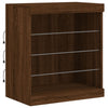 Senkki LED-valoilla ruskea tammi 142,5x37x67 cm
