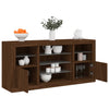 Senkki LED-valoilla ruskea tammi 142,5x37x67 cm