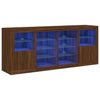 Senkki LED-valoilla ruskea tammi 163x37x67 cm