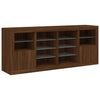 Senkki LED-valoilla ruskea tammi 163x37x67 cm