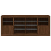 Senkki LED-valoilla ruskea tammi 163x37x67 cm