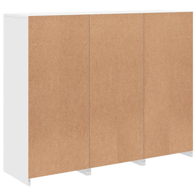 Valkoinen senkki led-valoilla Elila (3 kpl puinen)