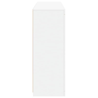 Valkoinen senkki led-valoilla Govorel (3 kpl puinen)