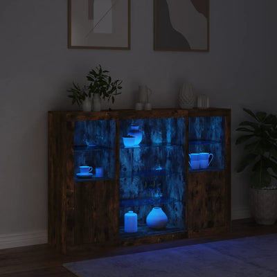 Senkit LED-valoilla 3 kpl savutammi tekninen puu