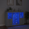 Senkit LED-valoilla 3 kpl harmaa Sonoma tekninen puu
