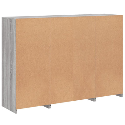 Harmaa senkit led-valoilla Taisea 3 kpl (sonoma puinen)