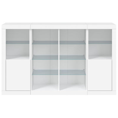 Senkki LED-valoilla 3 kpl valkoinen tekninen puu