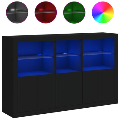 Senkki LED-valoilla musta 162x37x100 cm