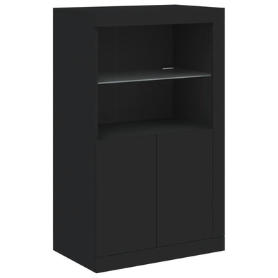 Senkki LED-valoilla musta 162x37x100 cm