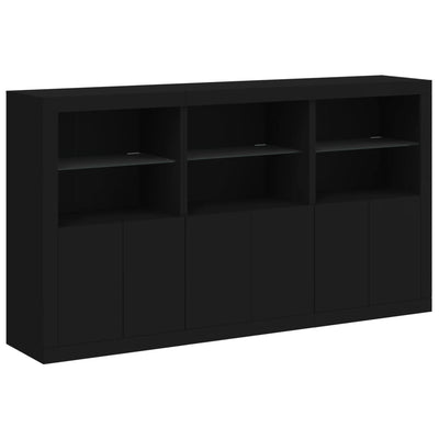 Senkki LED-valoilla musta 181,5x37x100 cm