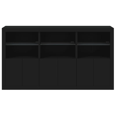 Senkki LED-valoilla musta 181,5x37x100 cm