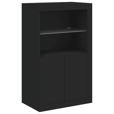 Senkki LED-valoilla musta 181,5x37x100 cm