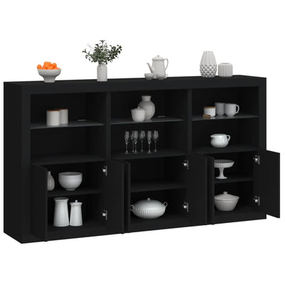 Senkki LED-valoilla musta 181,5x37x100 cm