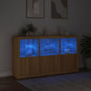 Senkki LED-valoilla Sonoma-tammi 181,5x37x100 cm