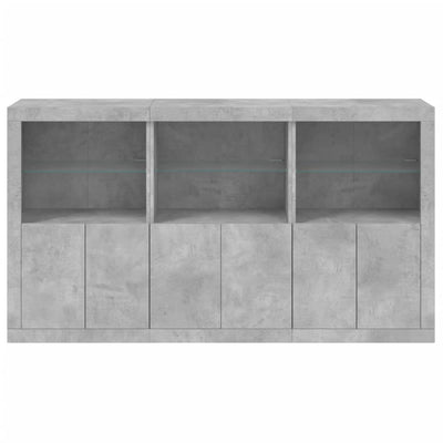 Senkki LED-valoilla betoninharmaa 181,5x37x100 cm