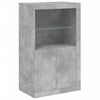 Senkki LED-valoilla betoninharmaa 181,5x37x100 cm