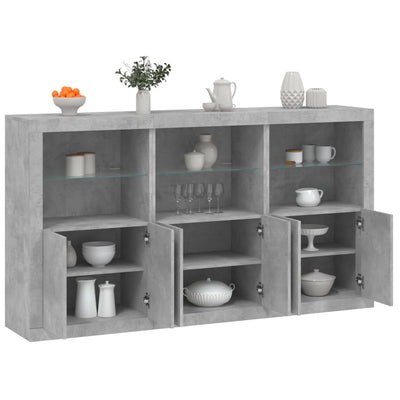 Senkki LED-valoilla betoninharmaa 181,5x37x100 cm