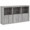 Senkki LED-valoilla harmaa Sonoma 181,5x37x100 cm