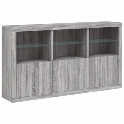 Senkki LED-valoilla harmaa Sonoma 181,5x37x100 cm
