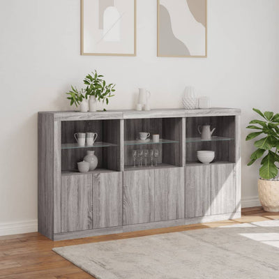 Senkki LED-valoilla harmaa Sonoma 181,5x37x100 cm