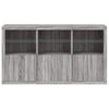Senkki LED-valoilla harmaa Sonoma 181,5x37x100 cm