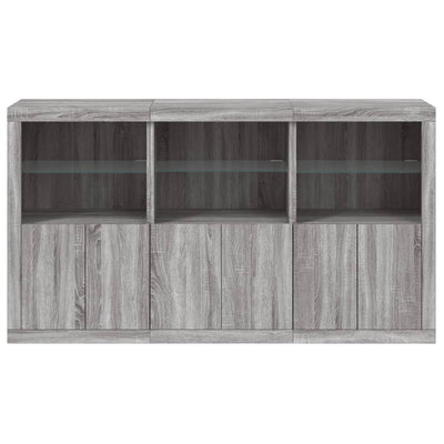 Senkki LED-valoilla harmaa Sonoma 181,5x37x100 cm