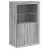 Senkki LED-valoilla harmaa Sonoma 181,5x37x100 cm