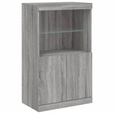 Senkki LED-valoilla harmaa Sonoma 181,5x37x100 cm