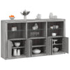 Senkki LED-valoilla harmaa Sonoma 181,5x37x100 cm