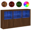 Senkki LED-valoilla ruskea tammi 181,5x37x100 cm
