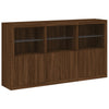 Senkki LED-valoilla ruskea tammi 181,5x37x100 cm