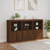 Senkki LED-valoilla ruskea tammi 181,5x37x100 cm
